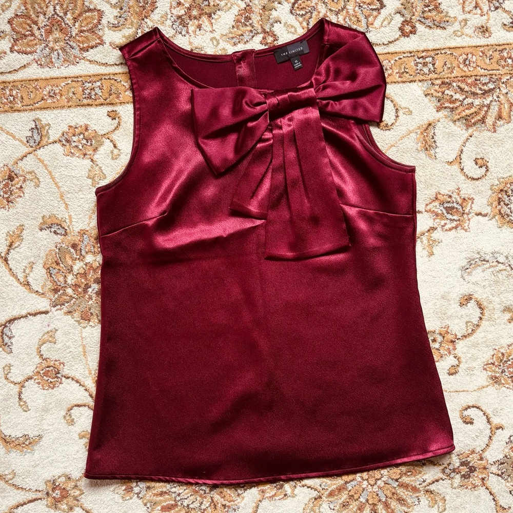 The Limited Satin Sleeveless Top with Side Bow